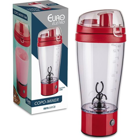 Euro Home -vm - Mixer Shake À Pilha com Copo, Vermelho