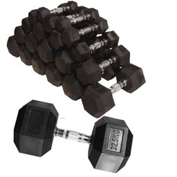 Kit Halteres Sextavado 10 Pares 12,5kg a 35kg As2102 Preto - 1