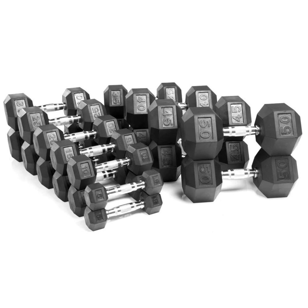 Kit Halteres Sextavado 10 Pares 12,5kg a 35kg As2102 Preto - 2