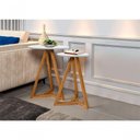 Ver imagem 3 de Mesa Lateral Mezinhas Brisa Alta Redondo MDF Madeira 50cm Branco Casah