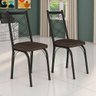 Kit 6 Cadeiras de Cozinha Delaware Estampado Imbuia Pés de Ferro Preto - 4