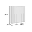 Ver imagem 3 de Guarda Roupa Casal 6 Portas (2 Ripadas) e 4 Gavetas Jamile Cinamomo/off White - Acp