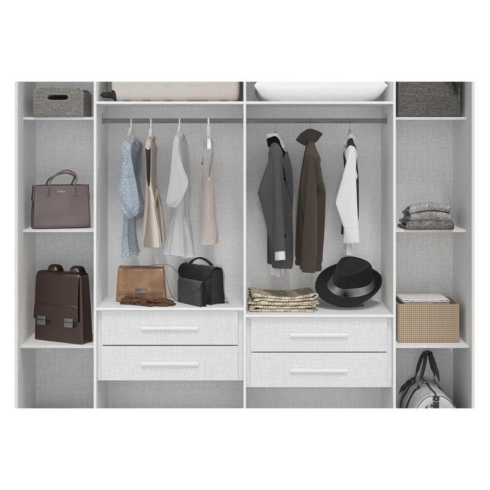 Guarda Roupa Casal 6 Portas (2 Ripadas) e 4 Gavetas Jamile