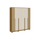Ver imagem 6 de Guarda Roupa Casal 6 Portas (2 Ripadas) e 4 Gavetas Jamile Cinamomo/off White - Acp