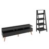 Rack para Tv até 65 Polegadas Madesa Londres e Estante Escada - Preto - 2