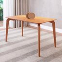 Ver imagem 1 de Mesa de Jantar Retangular 120cm Tampo Laminado Aura Marrom/Mel