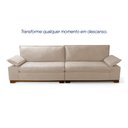 Ver imagem 5 de Sofá Living Siberian 2,30m Bouclê Bege Braço Reclinável - King House