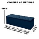 Ver imagem 4 de Baú Calçadeira Guarda Volumes Recamier Quarto Estofado:suede Azul Marinho