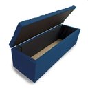 Ver imagem 2 de Baú Calçadeira Guarda Volumes Recamier Quarto Estofado:suede Azul Marinho