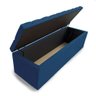 Baú Calçadeira Guarda Volumes Recamier Quarto Estofado:suede Azul Marinho - 2