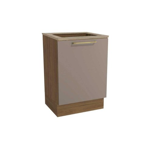 Módulo Cozinha Kappesberg Botanic Balcão Botanic M629 P/cooktop 1 Porta C/tampo 60cm Nogueira/