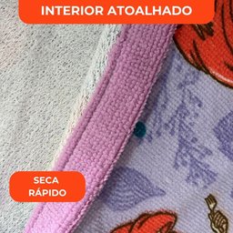Roupão Aveludado Lepper Estampado Personagens Infantil Pequena Sereia G - 5