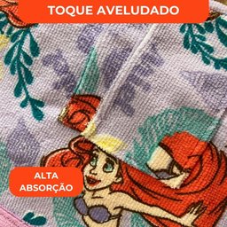 Roupão Aveludado Lepper Estampado Personagens Infantil Pequena Sereia G - 4