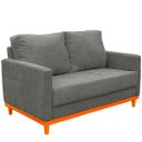 Ver imagem 3 de Kit Poltrona e Sofa Berlim 2 Lugar Base de Madeira Tecido Acquablockl Cinza Chumbo