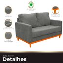 Ver imagem 7 de Kit Poltrona e Sofa Berlim 2 Lugar Base de Madeira Tecido Acquablockl Cinza Chumbo