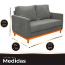 Ver mais imagens de Kit Poltrona e Sofa Berlim 2 Lugar Base de Madeira Tecido Acquablockl Cinza Chumbo