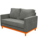 Ver imagem 4 de Kit Poltrona e Sofa Berlim 2 Lugar Base de Madeira Tecido Acquablockl Cinza Chumbo
