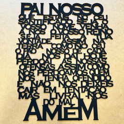 Painel Oração Pai Nosso em Relevo Mdf 3mm Quarto Sala Parede - 2