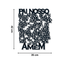 Painel Oração Pai Nosso em Relevo Mdf 3mm Quarto Sala Parede - 6