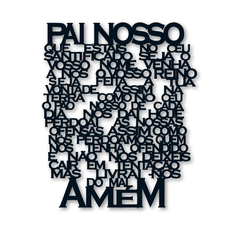 Painel Oração Pai Nosso em Relevo MDF 3mm Quarto Sala Parede