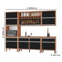 Ver imagem 2 de Cozinha Completa Modulada Tuboarte Maitê 100% Mdf com 2 Balcões 9 Portas e 4 Gavetas