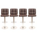 Ver imagem 1 de Kit 4 Banquetas Altas de Cozinha Ilha Bancada Gourmet Estofadas Gomos Marrom