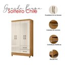 Ver imagem 4 de Guarda Roupa Solteiro Ambiente Chile 4 Portas Freijó Off White - Moval