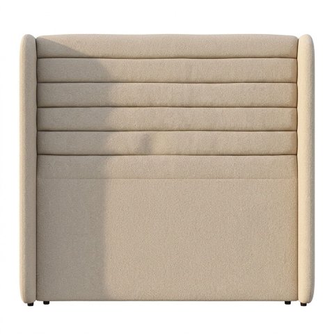 Cabeceira Estofada para Cama Box Queen Sasha 160cm Moderna Bouclê Bege - Abmaza