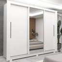 Ver mais imagens de Guarda-Roupa Casal 3 Portas com 1 Porta Espelho com Pés 100% MDF Roma