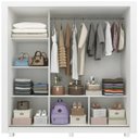 Ver imagem 4 de Guarda-Roupa Casal 3 Portas com 1 Porta Espelho com Pés 100% MDF Roma
