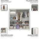 Ver imagem 6 de Guarda-Roupa Casal 3 Portas com 1 Porta Espelho com Pés 100% MDF Roma