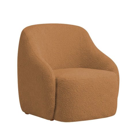 Poltrona Decorativa Vitta Pés Madeira Bouclé Terracota - Nexta Casa