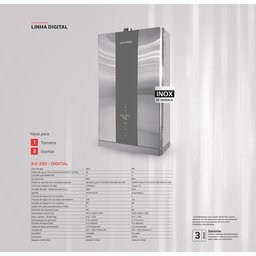 Aquecedor de Água a Gás Komeco Ko 21 Di Home Digital 21 Litros Bivolt Inox Gás Glp - 4