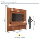 Ver imagem 3 de Painel com Rack para TV até 75 Polegadas 3 Gavetas 234CMX250CM Ripado 100% MDF Apolo