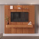 Ver imagem 1 de Painel com Rack para TV até 75 Polegadas 3 Gavetas 234CMX250CM Ripado 100% MDF Apolo