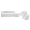 Ver imagem 2 de Kit Divã Recamier Orgânico França 220cm Lado Direito e 2 Poltronas Amore Bouclé