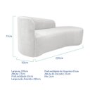 Ver imagem 3 de Kit Divã Recamier Orgânico França 220cm Lado Direito e 2 Poltronas Amore Bouclé