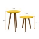 Ver imagem 4 de Conjunto Mesa Lateral e Apoio Retrô com Pé Palito de Madeira Lírio:Amarelo