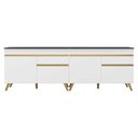 Ver imagem 3 de Kit Armário de Cozinha Gabinete Pia 120cm Veneza Multimóveis Mp2159 Branco/dourado