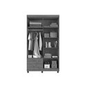 Ver imagem 2 de Guarda Roupa 4 Portas e 2 Gavetas C/ Pés Canadá Plus Cinamomo/off White - Conquista