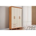 Ver imagem 1 de Guarda Roupa 4 Portas e 2 Gavetas C/ Pés Canadá Plus Cinamomo/off White - Conquista