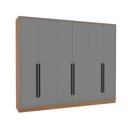 Ver imagem 2 de Guarda-roupa Casal Valência 6 Portas 4 Gavetas Freijó/cinza - Politorno