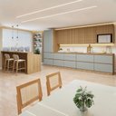Ver imagem 1 de Cozinha Completa Modulada 10 Peças 14 Portas 11 Gavetas com Rodapé Norten Verde/Nature