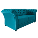 Ver imagem 3 de Sofá Recamier Divã Chesterfield 185cm Sofia Suede Azul Turquesa Capitonê- Mabe Magazine