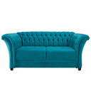 Ver imagem 2 de Sofá Recamier Divã Chesterfield 185cm Sofia Suede Azul Turquesa Capitonê- Mabe Magazine