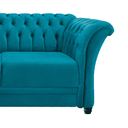 Ver imagem 5 de Sofá Recamier Divã Chesterfield 185cm Sofia Suede Azul Turquesa Capitonê- Mabe Magazine