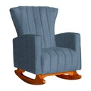Ver imagem 6 de Kit 2 Poltronas Estofada Balanço Melinda Linho Azul