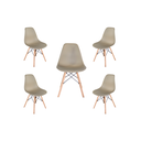 Ver imagem 1 de Cadeira para Cozinha Sala de Jantar Quarto Charles Eames eiffel 130ppp Kit 5 Unidades Cor:nude