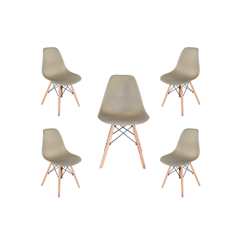 Cadeira para Cozinha Sala de Jantar Quarto Charles Eames eiffel 130ppp Kit 5 Unidades Cor:nude