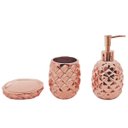 Ver imagem 1 de Conjunto para Banheiro 3 Peças Abacaxi Bronze Mimo Bh1780b 6001 Mimo Style